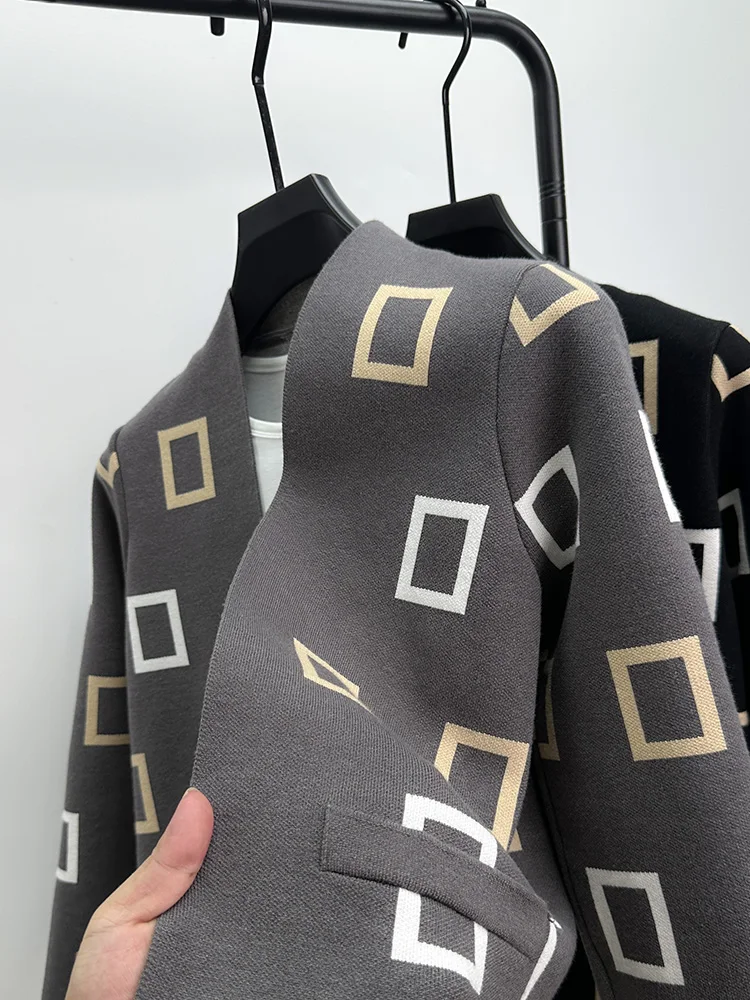 Wool Blend Coat - 고급 품질 남성 디자이너 니트 카디건