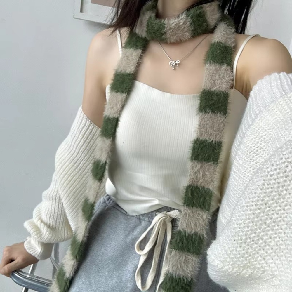 Winter Clothing Accessories - 의류 액세서리 Y2 스트라이프 스카프 니트