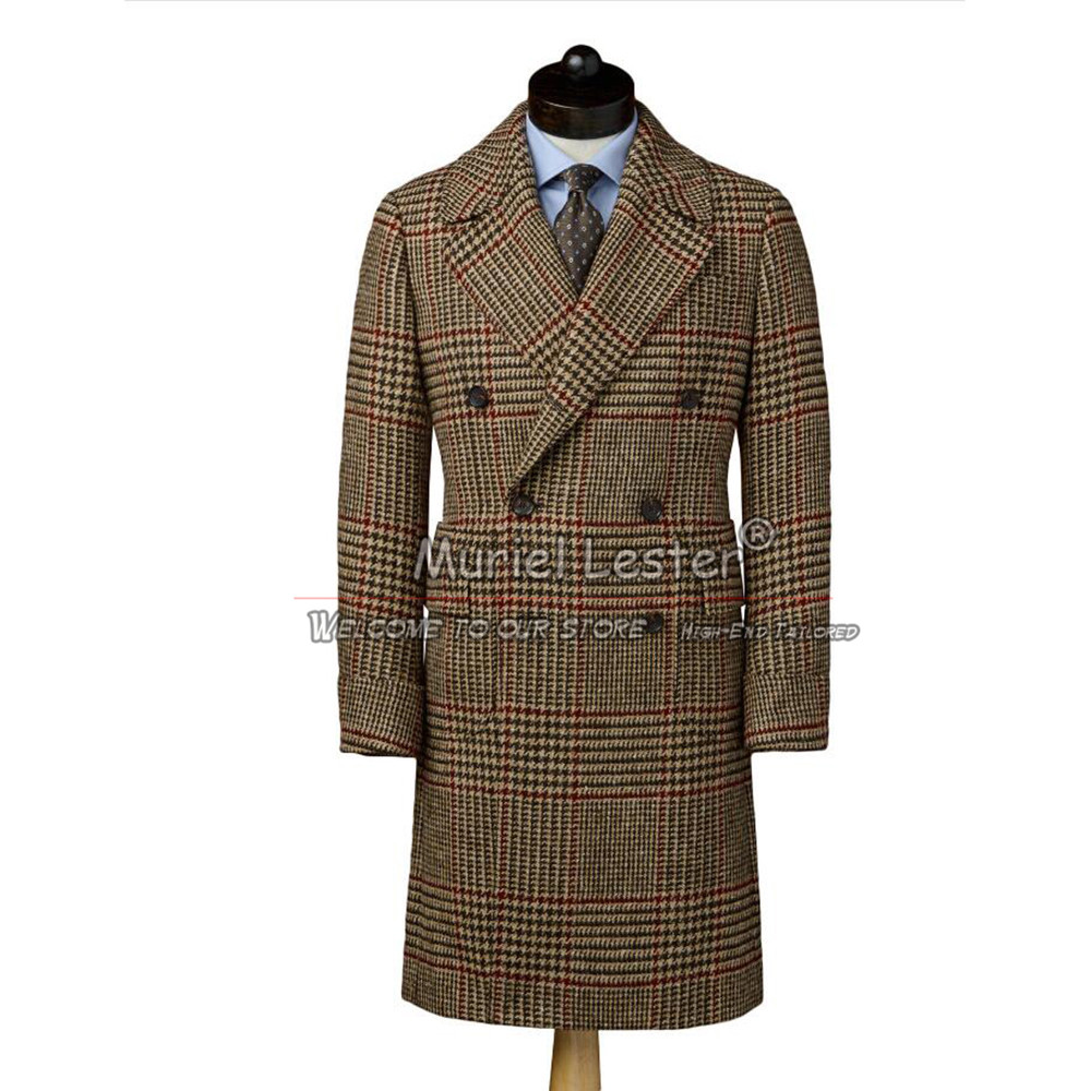 Wool Blend Coat - 남성용 영국 스타일 세트 재킷, 트위드