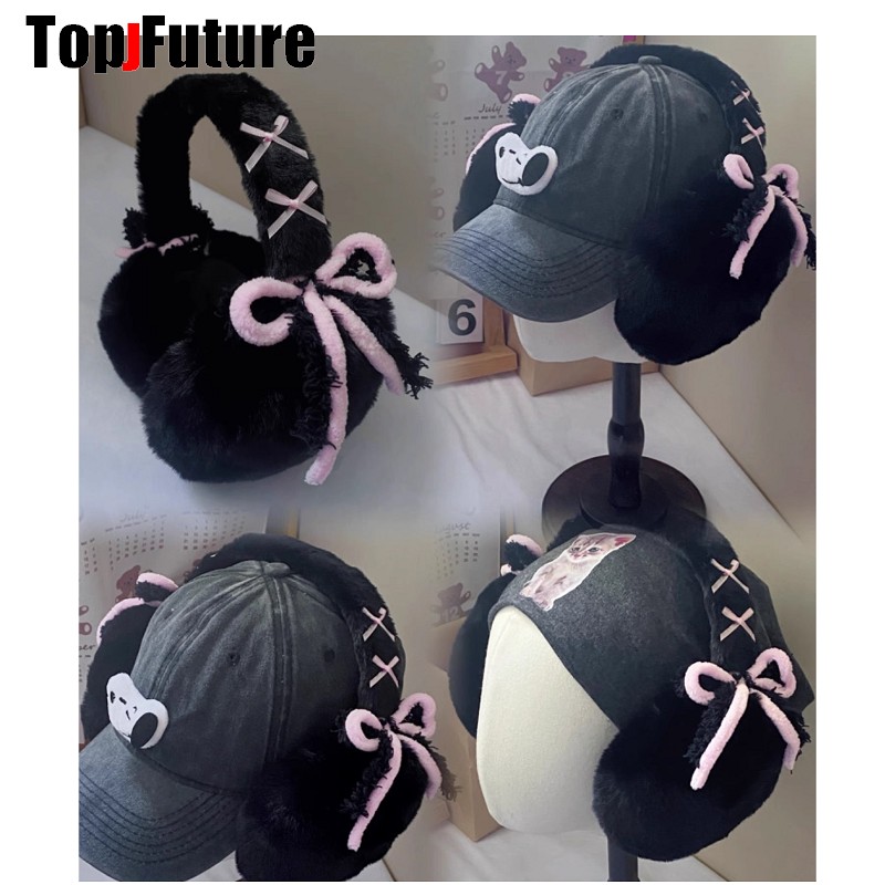 Ear Muff Foldable - 하라주쿠 Y2k 귀여운 달콤한 로리타 활