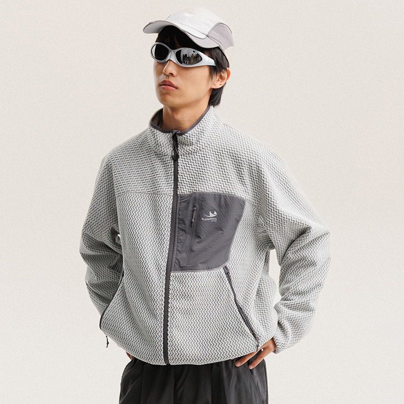 Wool Blend Coat - 가을 겨울 폴라 플리스 물결 모양