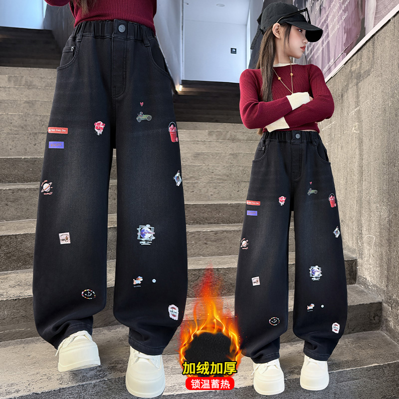 Winter Clothing Drawing For Kids - 가을 소녀 청바지 만화 수 놓은