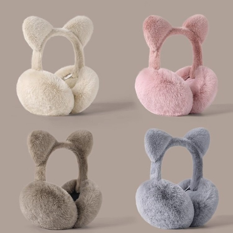 Ear Muff Foldable - 고양이 귀 접이식 귀마개 플러시 따뜻한