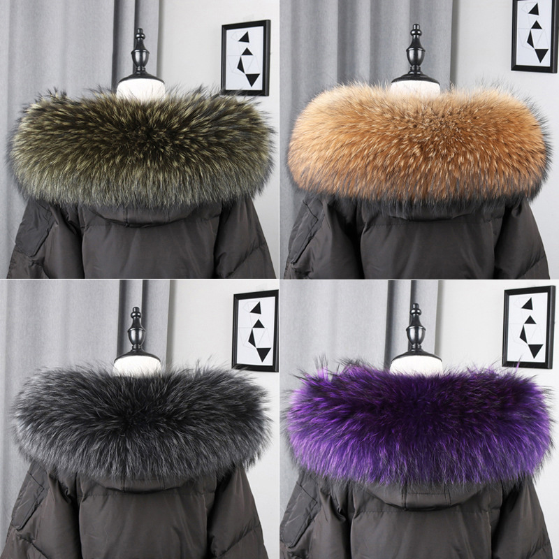 Winter Clothing Accessories - 100% 진짜 모피 칼라 코트, 따뜻한