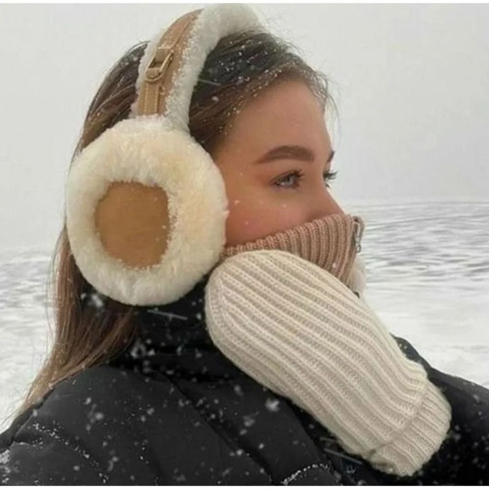 Ear Muff Foldable - 여성용 플러시 이어 머프 워머 접이식