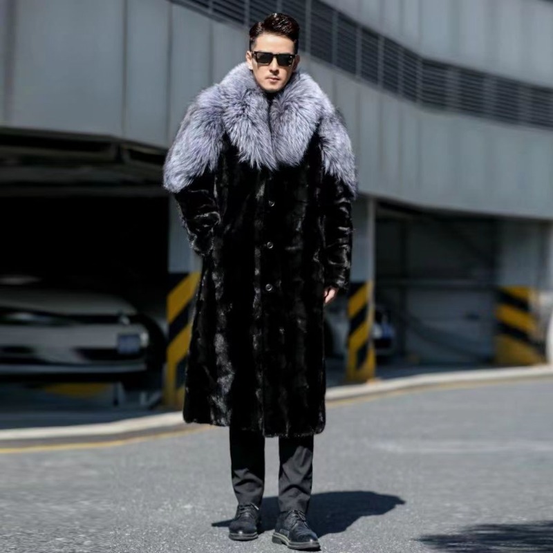 남성용 인조 밍크 코트, 긴 모피 코트, 블랙 컬러,  - Winter Clothing Brands 리뷰 및 가격