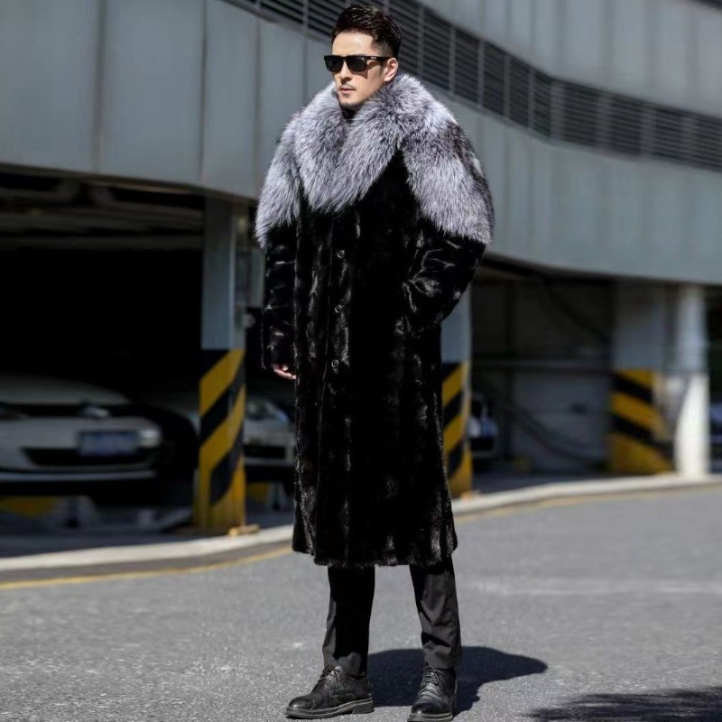 남성용 인조 밍크 코트, 긴 모피 코트, 블랙 컬러,  - Winter Clothing Brands 리뷰 및 가격