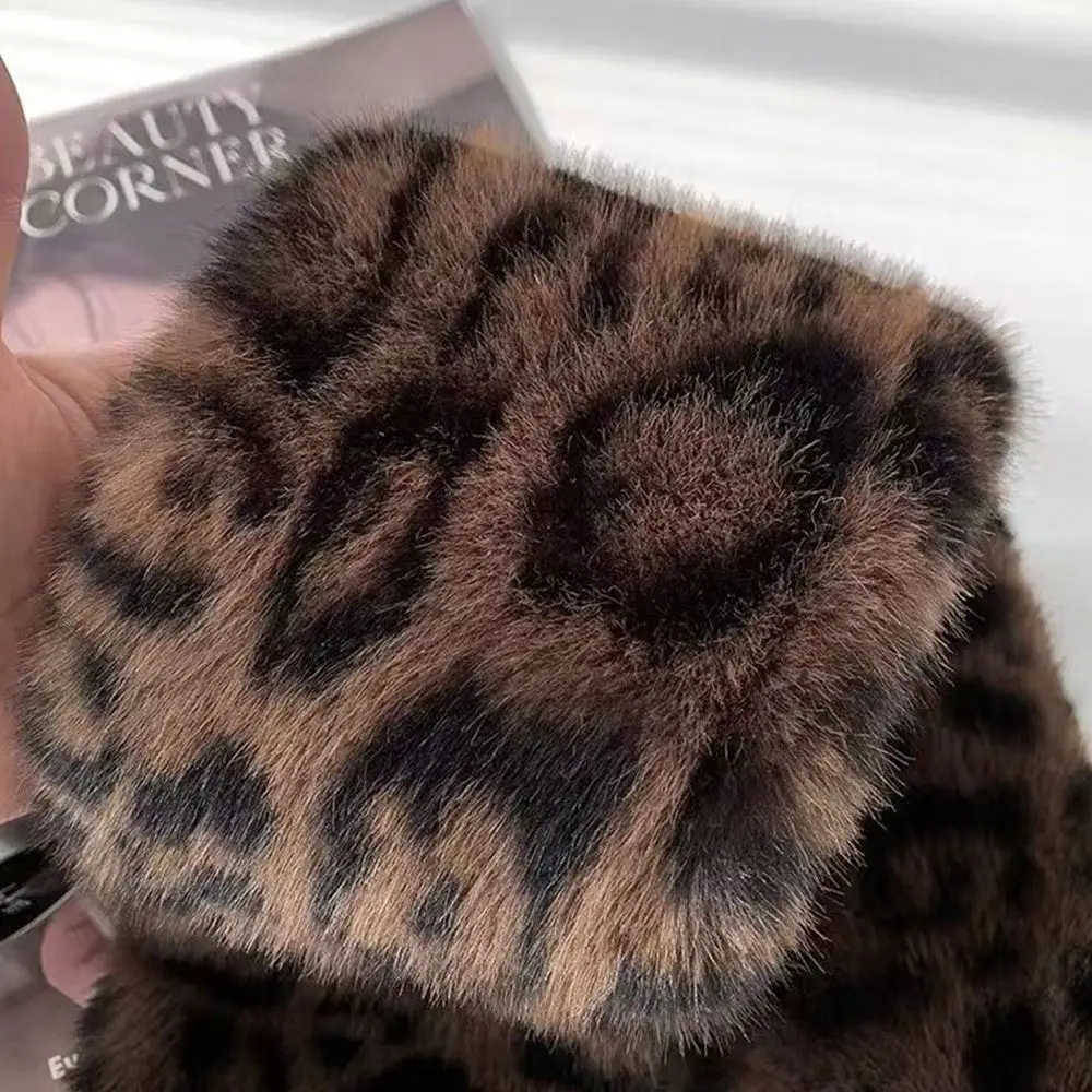 패션 모조 퍼 칼라 귀여운 두꺼운 따뜻한 레오파드 프린 - Winter Clothing Accessories 리뷰 및 가격