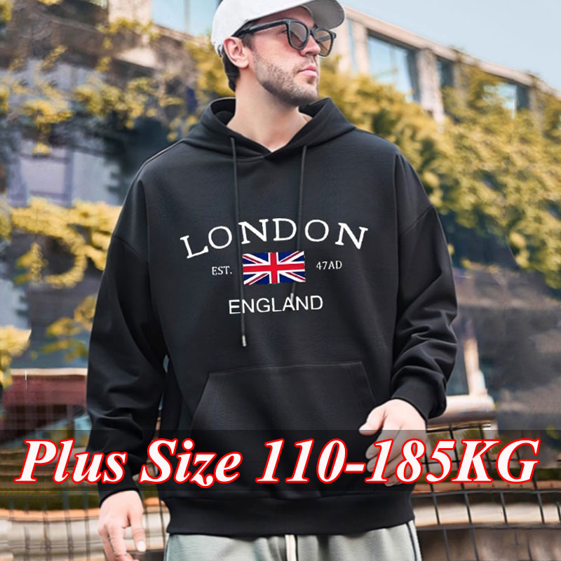 런던 패션 프린트 후드티 남성용 플러스 사이즈 5XL  - Winter Clothing London 리뷰 및 가격