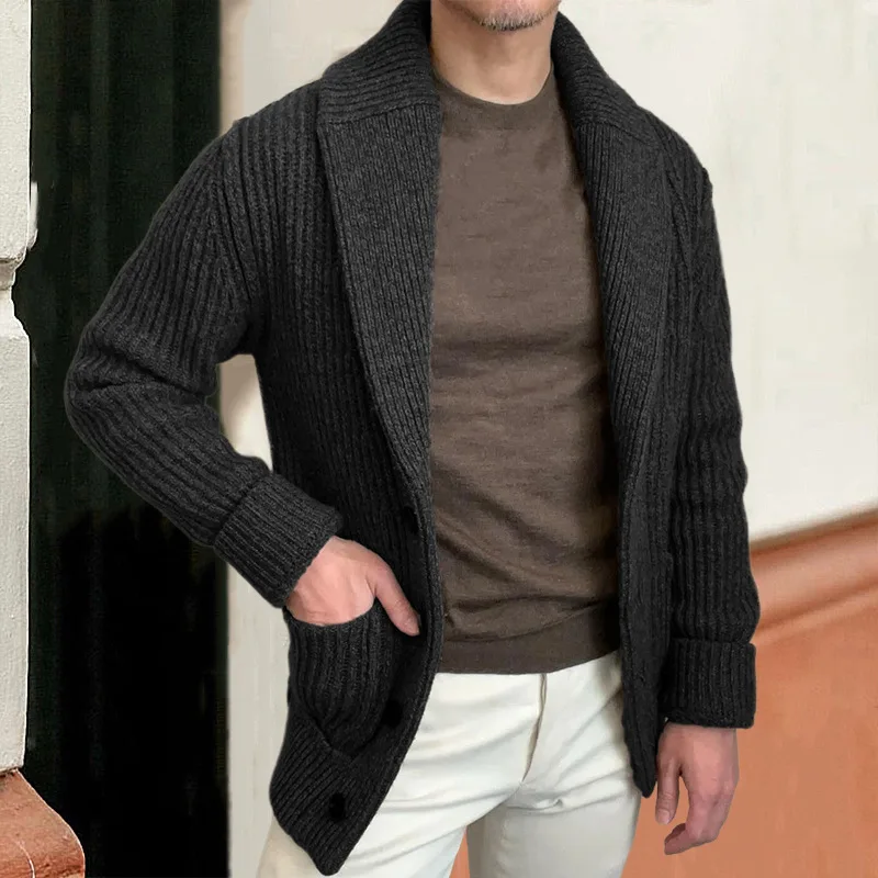 남성용 스웨터 카디건 라펠 긴 소매 레트로 버튼 클로저 - Wool Blend Coat 리뷰 및 가격