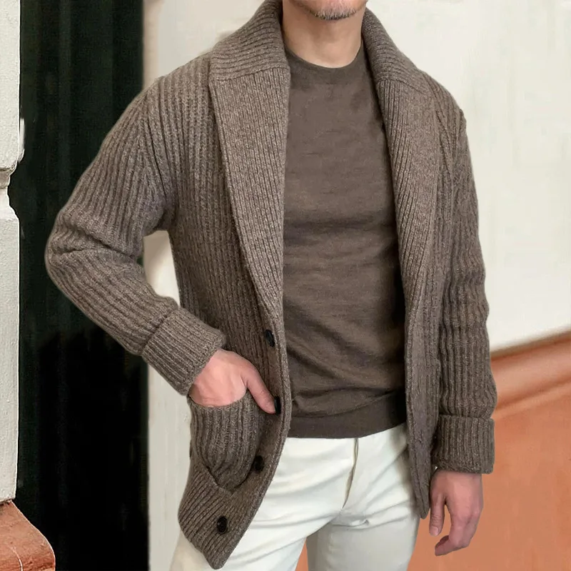 남성용 스웨터 카디건 라펠 긴 소매 레트로 버튼 클로저 - Wool Blend Coat 리뷰 및 가격