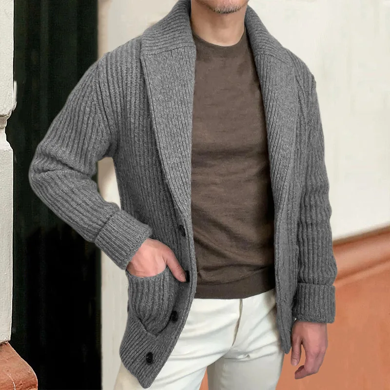 남성용 스웨터 카디건 라펠 긴 소매 레트로 버튼 클로저 - Wool Blend Coat 리뷰 및 가격