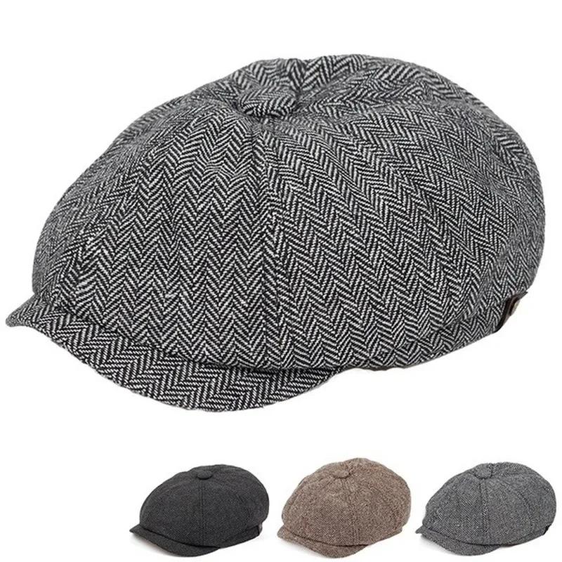 새로운 남성용 플랫 탑 아이비 개츠비 드라이빙 캡 가을 - Winter Clothing Accessories 리뷰 및 가격