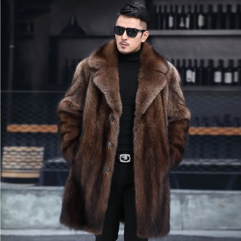 럭셔리 브랜드 남성 의류 모피 자켓 중간 길이 인조 모 - Winter Clothing Brands 리뷰 및 가격