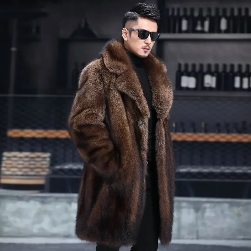 럭셔리 브랜드 남성 의류 모피 자켓 중간 길이 인조 모 - Winter Clothing Brands 리뷰 및 가격