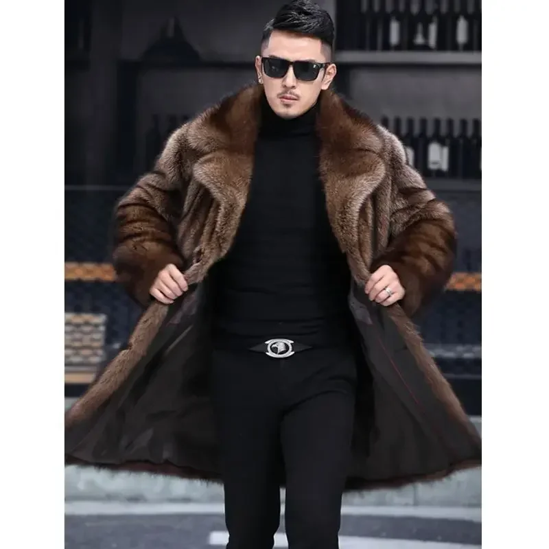 럭셔리 브랜드 남성 의류 모피 자켓 중간 길이 인조 모 - Winter Clothing Brands 리뷰 및 가격