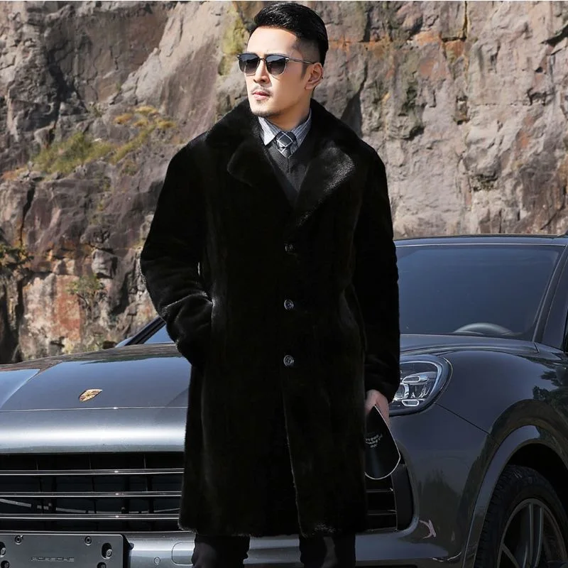 럭셔리 브랜드 남성 의류 모피 자켓 중간 길이 인조 모 - Winter Clothing Brands 리뷰 및 가격