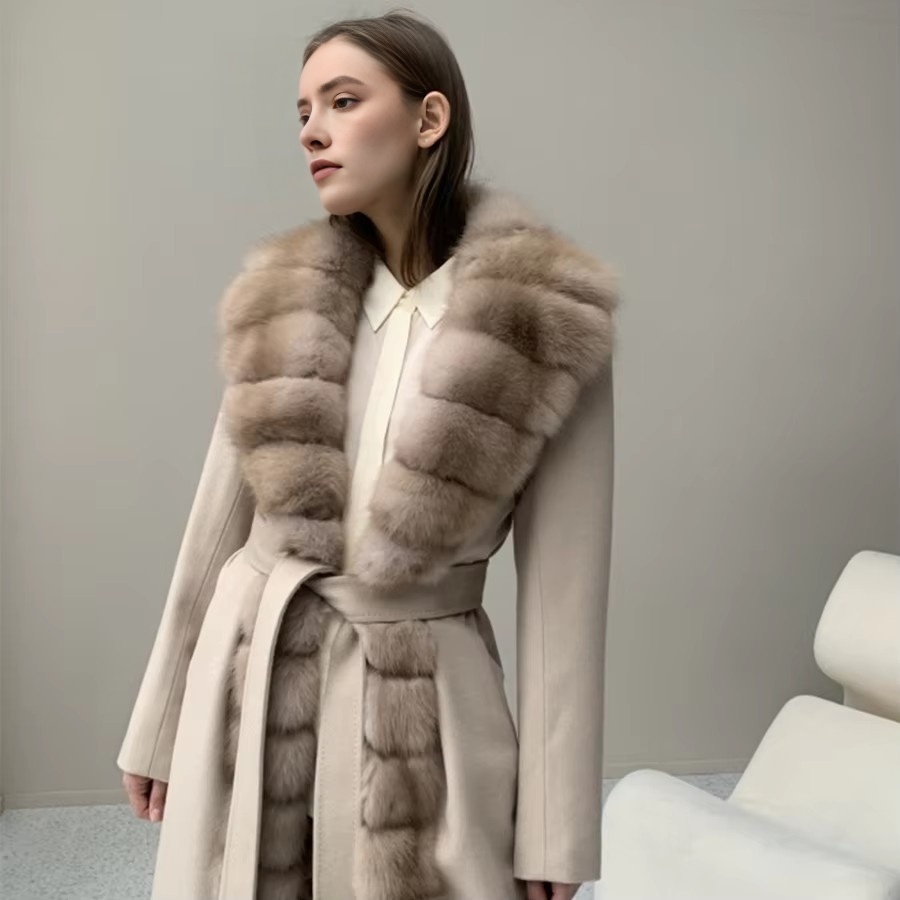 겨울 신상 캐시미어 울 코트 천연 폭스퍼 따뜻한 겨울  - Wool Blend Coat 리뷰 및 가격