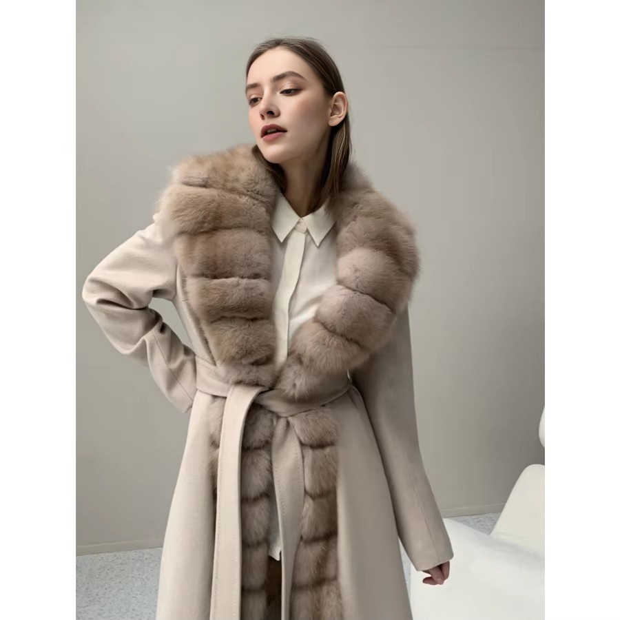 겨울 신상 캐시미어 울 코트 천연 폭스퍼 따뜻한 겨울  - Wool Blend Coat 리뷰 및 가격