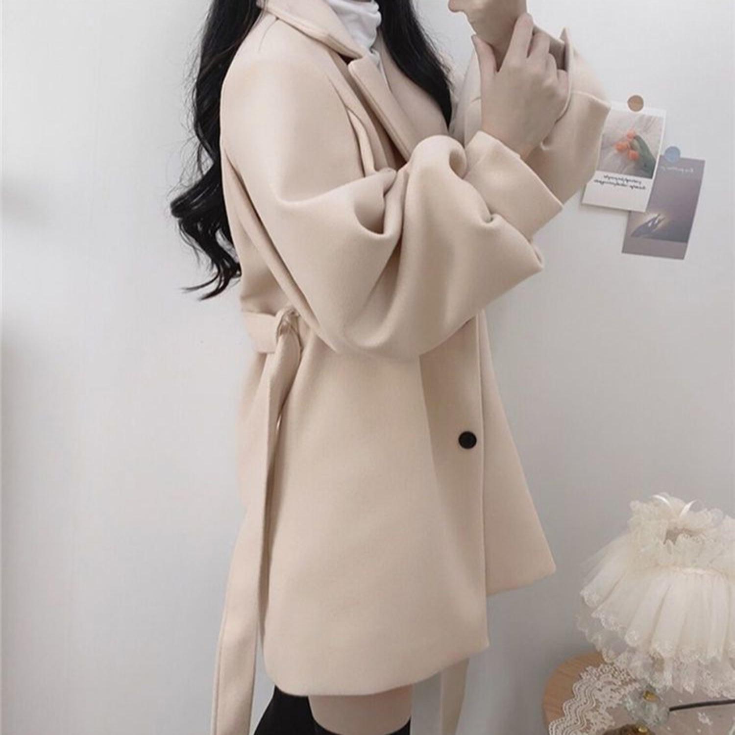 Allingentle 아이보리 여성 블레이저 울 패션  - Wool Blend Coat 리뷰 및 가격