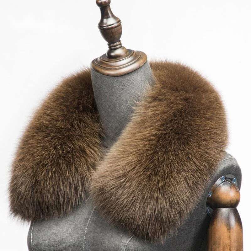 겨울 천연 여우 모피 스카프 스퀘어 칼라 남성용 짧은  - Winter Clothing Accessories 리뷰 및 가격