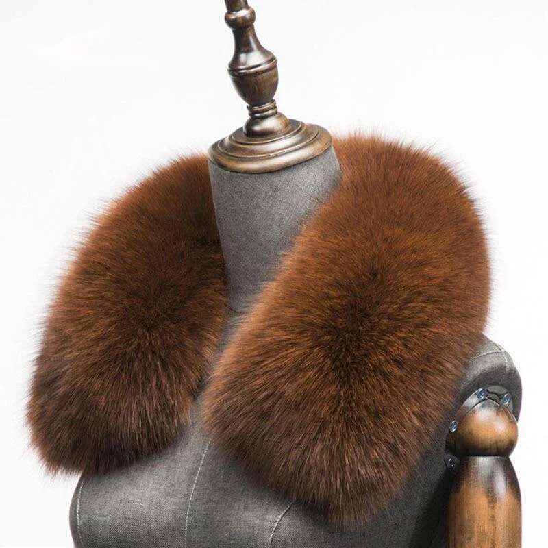 겨울 천연 여우 모피 스카프 스퀘어 칼라 남성용 짧은  - Winter Clothing Accessories 리뷰 및 가격