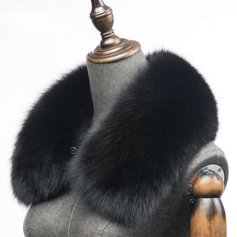 겨울 천연 여우 모피 스카프 스퀘어 칼라 남성용 짧은  - Winter Clothing Accessories 리뷰 및 가격