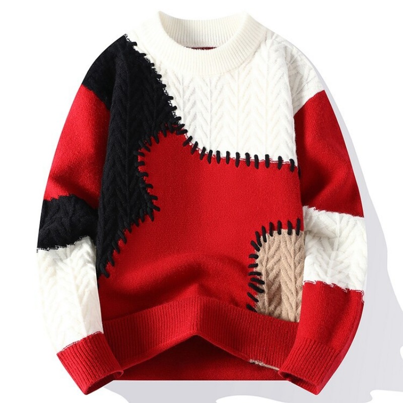 남성용 O넥 풀오버, 겨울 니트 스웨터, 스플라이싱 캐 - Quality Winter Clothing 리뷰 및 가격