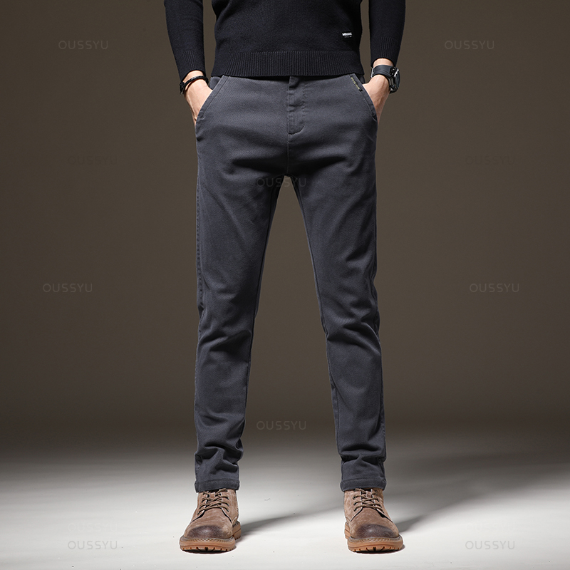 가을 겨울 고품질 바지 남성 탄성 허리 슬림 커피 능  - Winter Clothing Brands 리뷰 및 가격