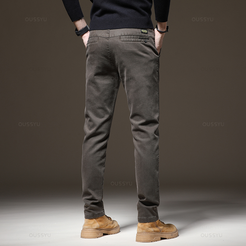 가을 겨울 고품질 바지 남성 탄성 허리 슬림 커피 능  - Winter Clothing Brands 리뷰 및 가격