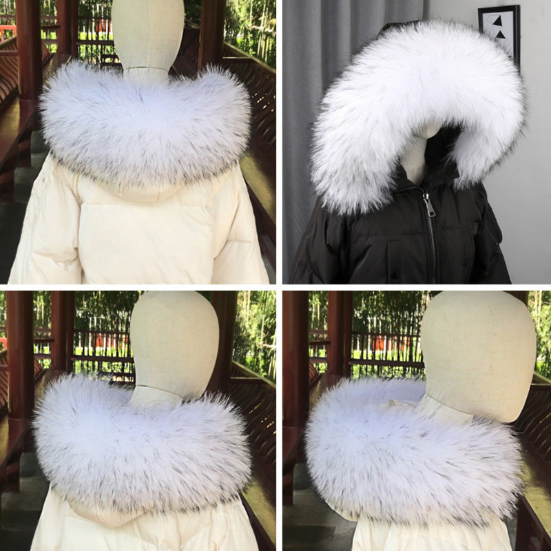 100% 진짜 모피 칼라 코트, 따뜻한 천연 너구리 모 - Winter Clothing Accessories 리뷰 및 가격