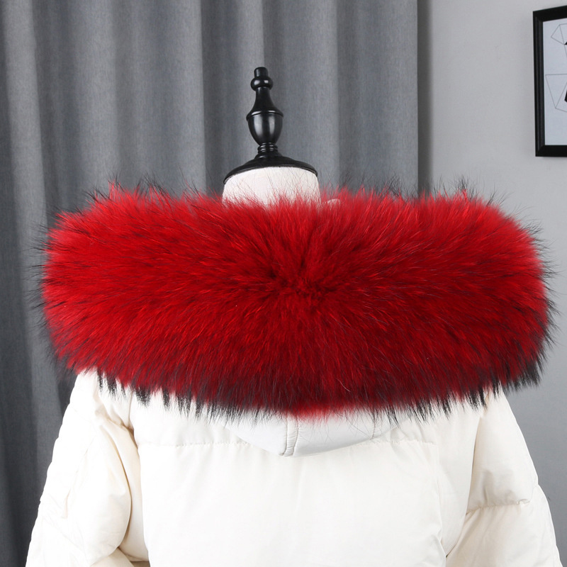 100% 진짜 모피 칼라 코트, 따뜻한 천연 너구리 모 - Winter Clothing Accessories 리뷰 및 가격