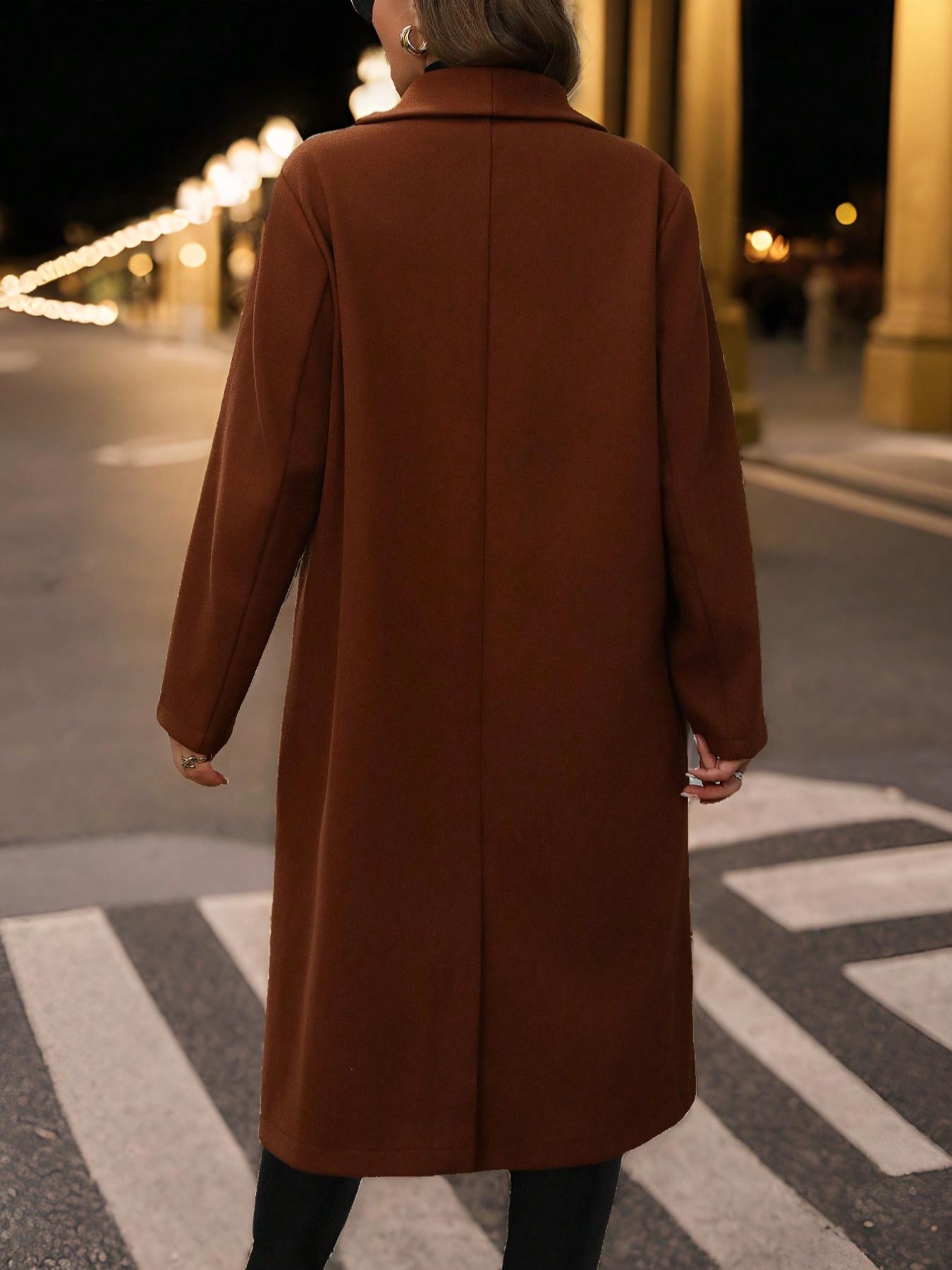 카라멜 브라운 미디 기장 라펠 울 혼방 코트, 가을 겨 - Wool Blend Coat 리뷰 및 가격